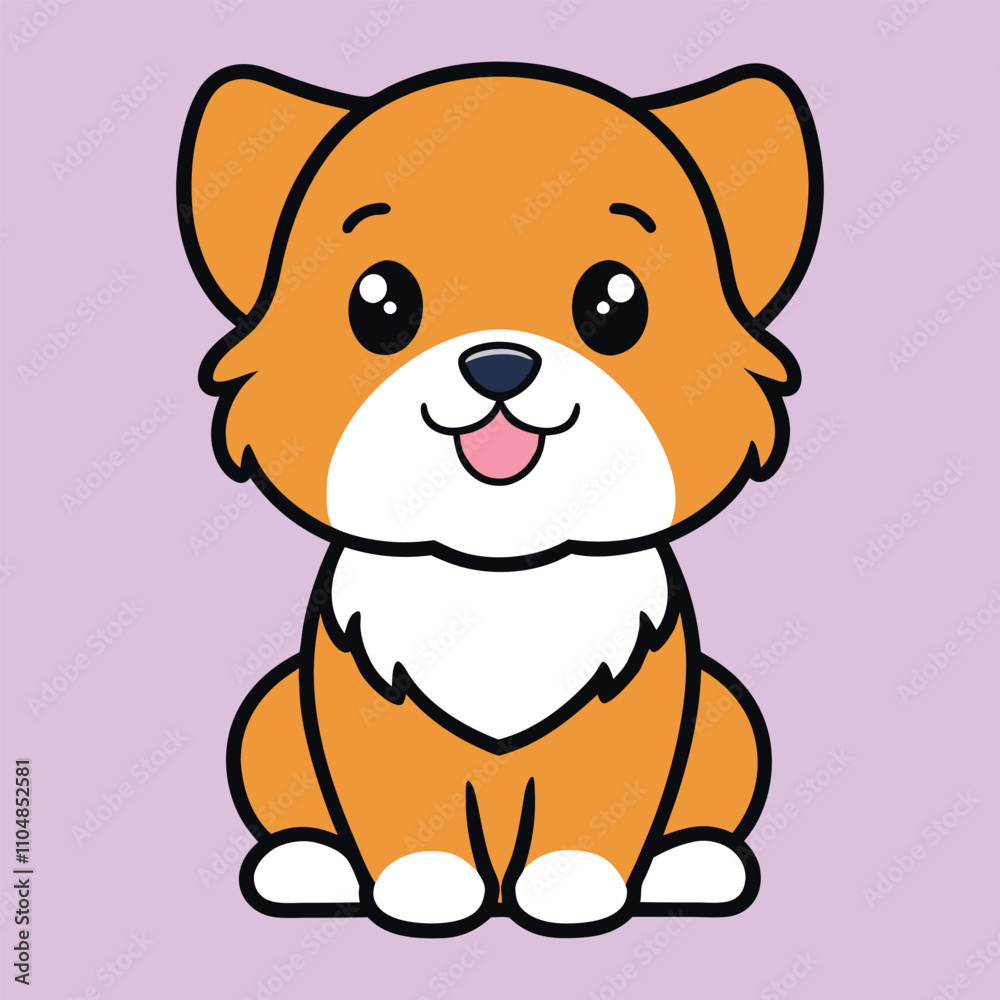 Fototapeta premium Cute Cartoon Havashu Dog isolated Illustration Design 