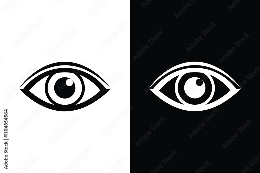 Simple Eye Icon Vector. Flat-Style Eyesight Pictogram Simple Eye Icon Vector. Flat-Style Eyesight Pictogram