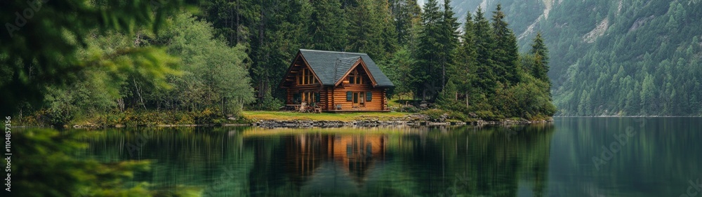 Lakeside Retreat, a tranquil cabin by crystal-clear waters, mirrors its serene surroundings, embraced by lush forest and the splendor of the natural world. Lakeside Retreat, a tranquil cabin by crystal-clear waters, mirrors its serene surroundings, embraced by lush forest and the splendor of the natural world.
