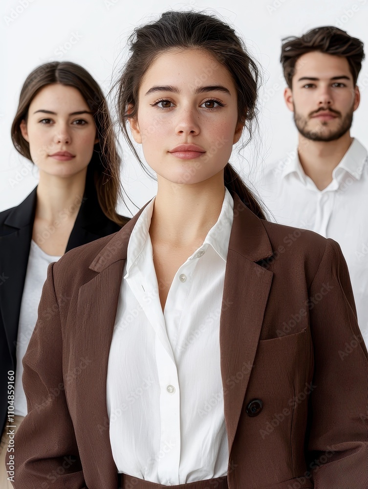 Professional portraits of young adults in business attire studio setting group image inspirational atmosphere Professional portraits of young adults in business attire studio setting group image inspirational atmosphere