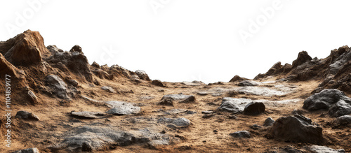 Rugged Hillscapes Showcasing Dry Earth Patterns and Natural Stone photo