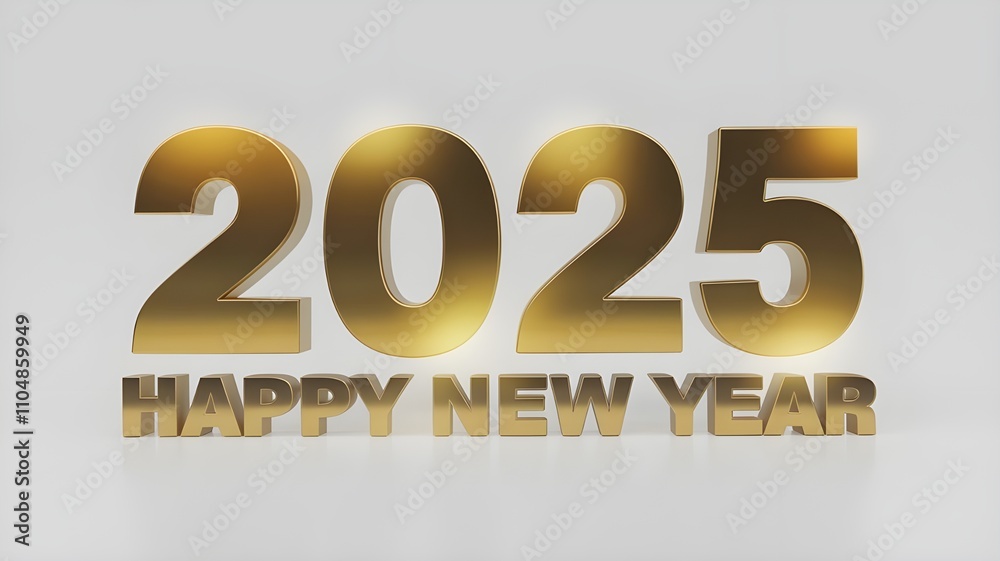 2025 Happy New Year 3d number gold isolated on white background
2025 Happy New Year 3d number gold isolated on white background