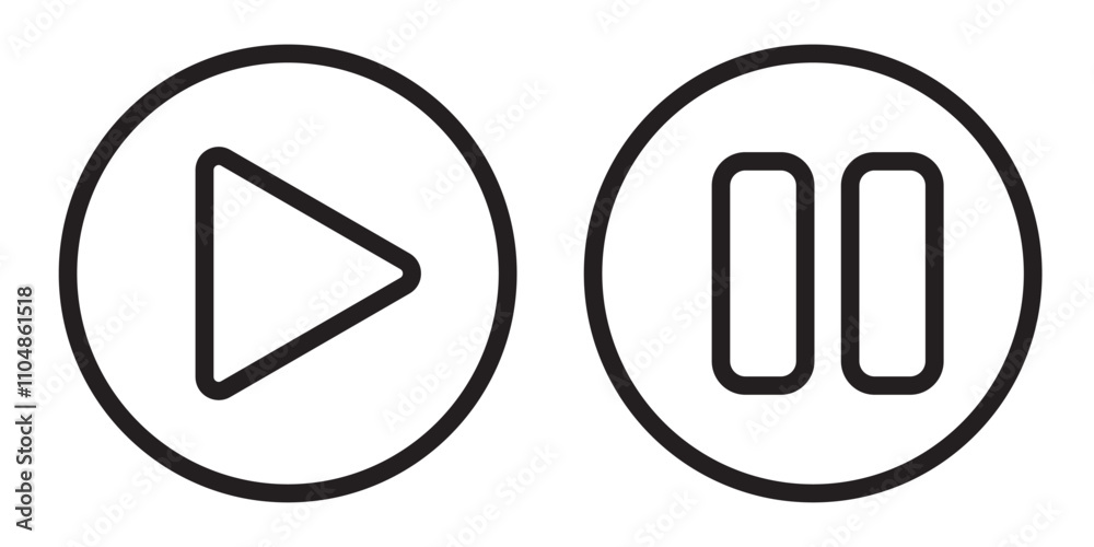 Play button icon, symbol. Vector illustration Play button icon, symbol. Vector illustration