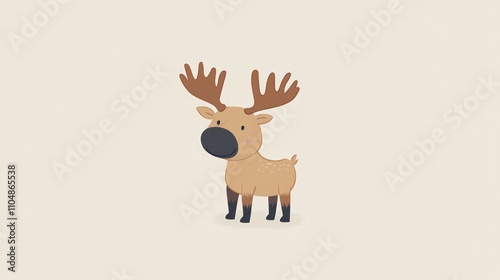 Adorable Cartoon Moose Illustration photo