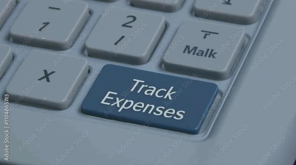 Close-Up of Keyboard Featuring Track Expenses Button Close-Up of Keyboard Featuring Track Expenses Button