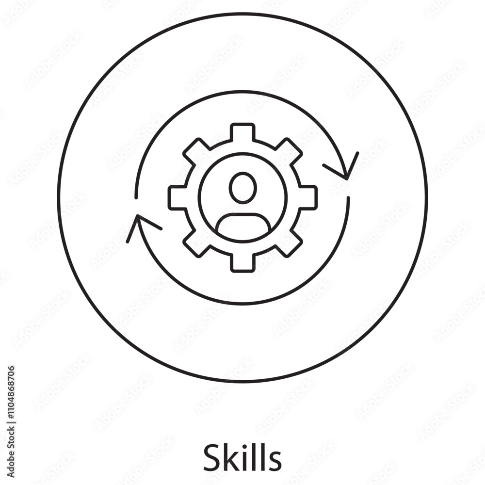 Skills icon, Mastering Essential Skills for Professional Growth, Developing Key Competencies for Success, Vector Skills icon, Mastering Essential Skills for Professional Growth, Developing Key Competencies for Success, Vector