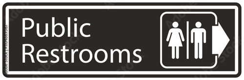 Restroom directional sign