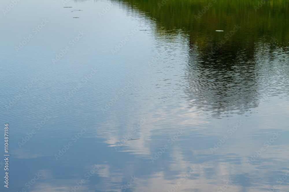 Reflection on the water surface. Reflection on the water surface.