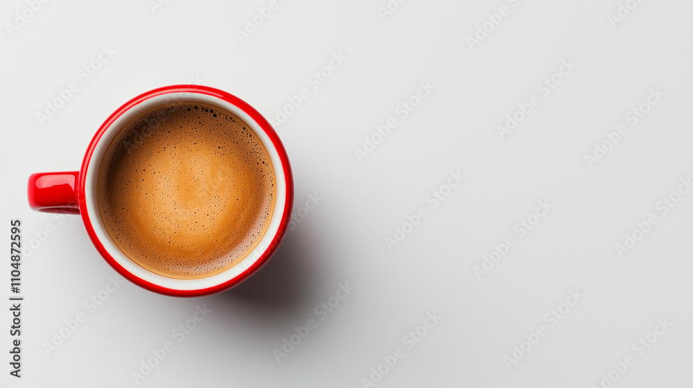Minimalist Coffee Design with Red Cup and Clean Layout Minimalist Coffee Design with Red Cup and Clean Layout