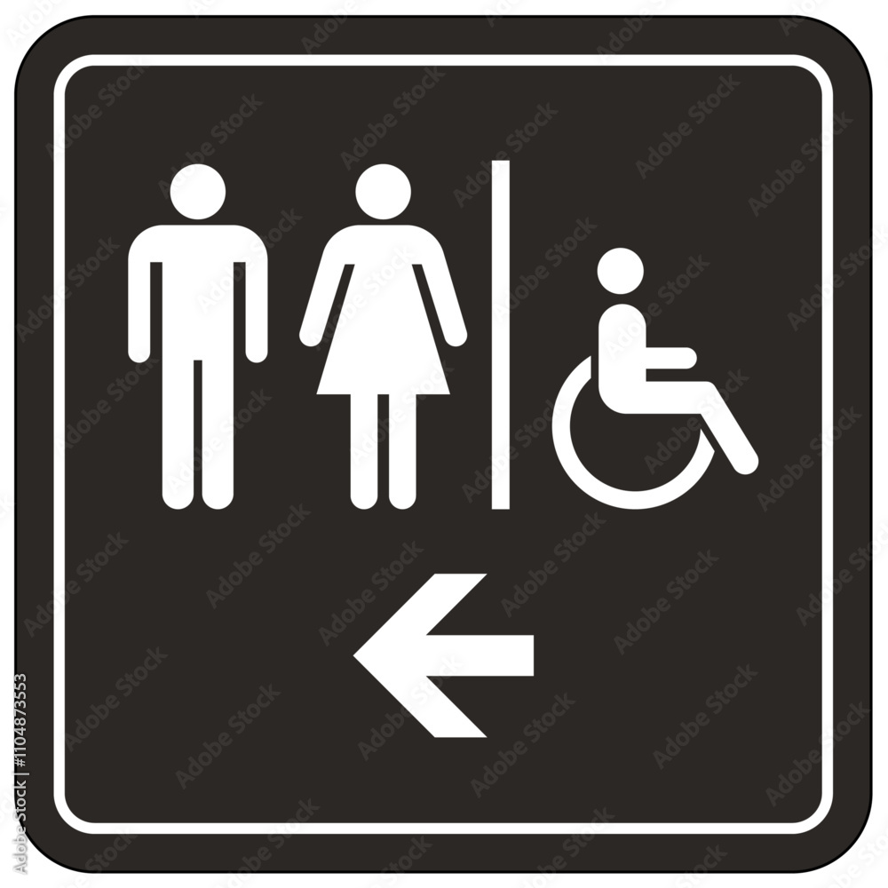 Restroom directional sign