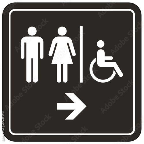 Restroom directional sign