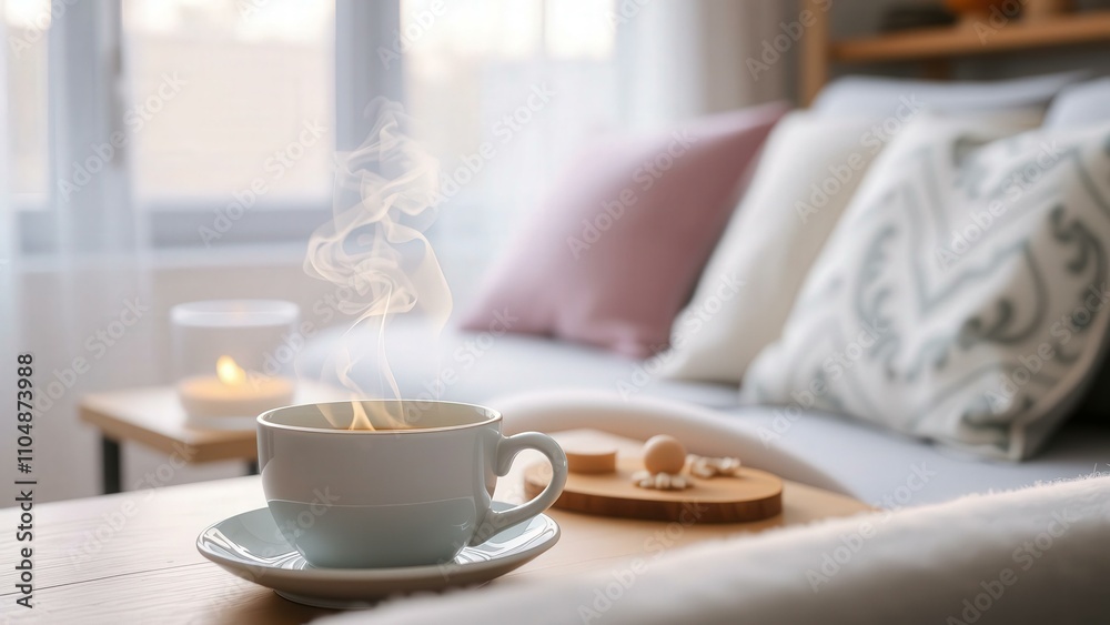Relaxing Morning Coffee in Cozy Bedroom Setting, Perfect for Home Decor Inspiration and Calm Mornings Relaxing Morning Coffee in Cozy Bedroom Setting, Perfect for Home Decor Inspiration and Calm Mornings