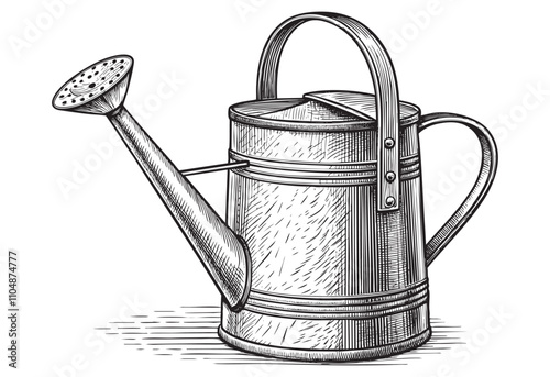 Plant Waterer kettle sketch hand dawn drawing vector illustration