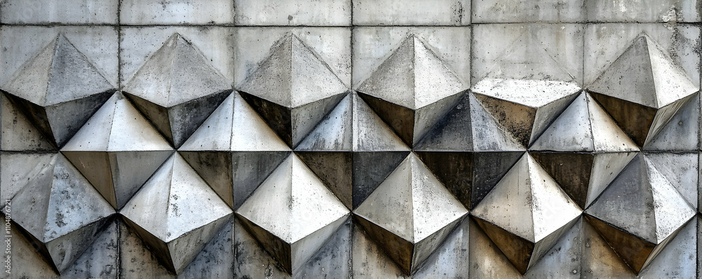 Obraz premium Geometric Concrete Wall: Abstract 3D Pyramidal Texture Background
