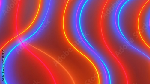 Vibrant Neon Waves Abstract Background: Perfect for Tech Wallpapers, Modern Art Prints, and Dynamic Social Media Banners