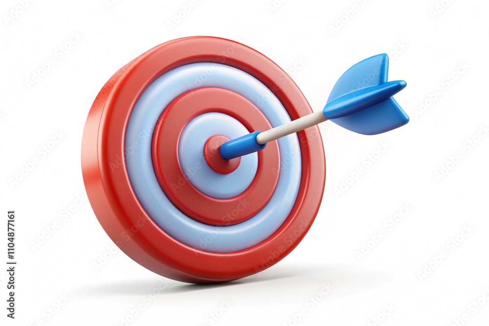 A 3D vector illustration of a target with a dart arrow. A 3D vector illustration of a target with a dart arrow.