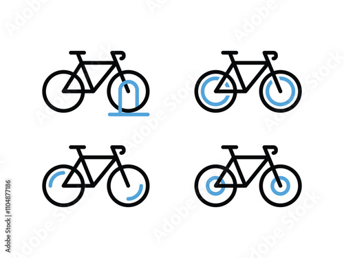 Bicycle types vector linear icons set. Bike icon vector logo template.