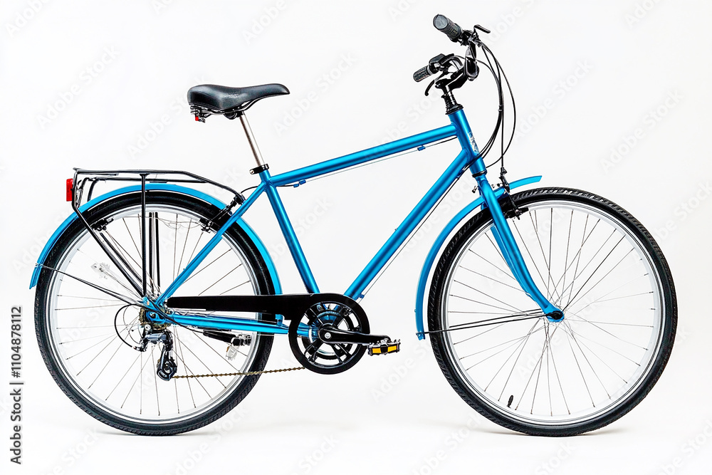 New blue bicycle on a white backgroun New blue bicycle on a white backgroun