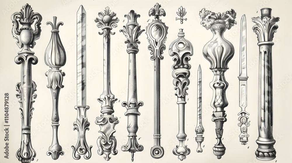 Antique Architectural Design Elements Ornate Finials Columns Antique Architectural Design Elements Ornate Finials Columns