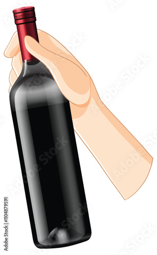 Hand Holding a Wine Bottle