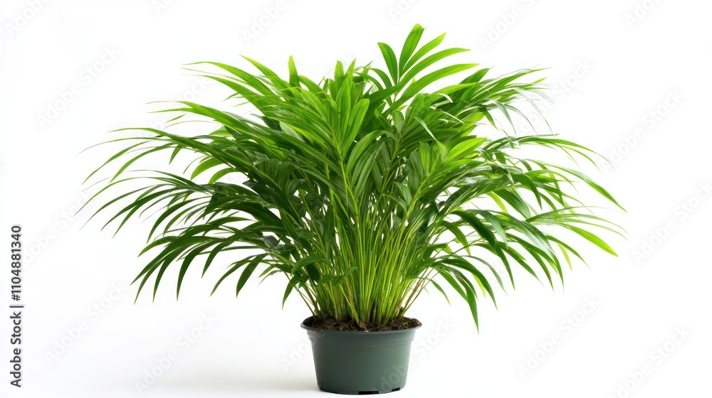 Lush Green Parlor Palm in a Pot, Vibrant Indoor Plant Lush Green Parlor Palm in a Pot, Vibrant Indoor Plant