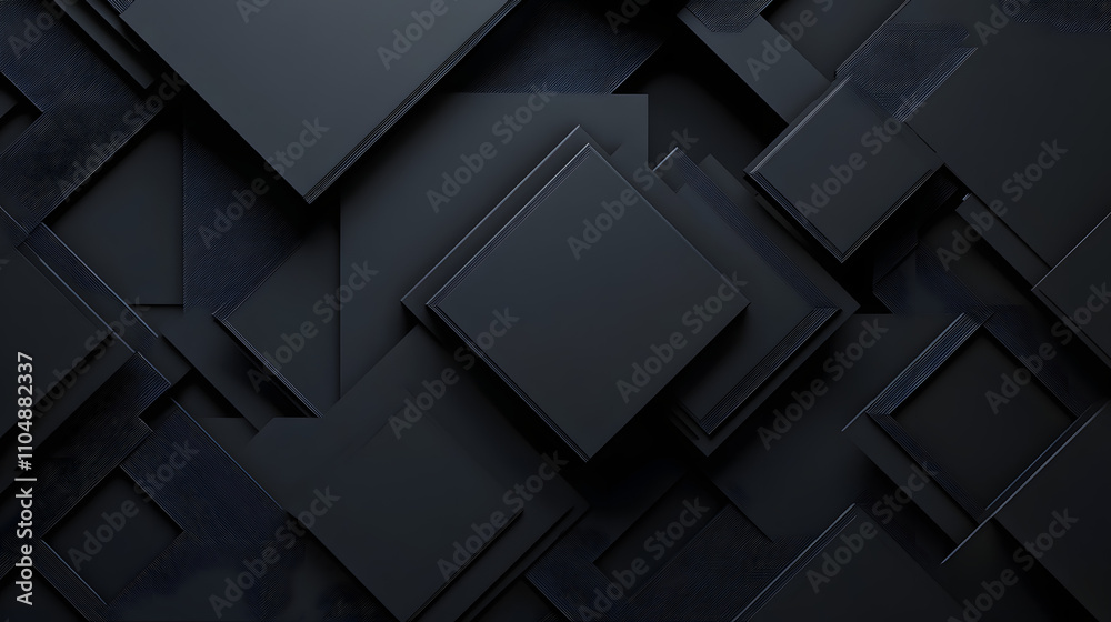 Black geometric shapes arranged in a layered pattern create a modern abstract background for design projects Black geometric shapes arranged in a layered pattern create a modern abstract background for design projects