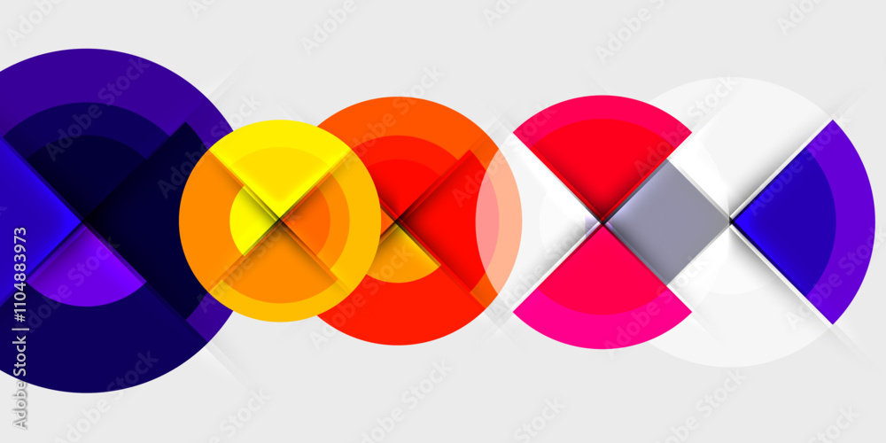Circle and semi circle geometric background. Vector Illustration For Wallpaper, Banner, Background, Card, Book Illustration, landing page Circle and semi circle geometric background. Vector Illustration For Wallpaper, Banner, Background, Card, Book Illustration, landing page
