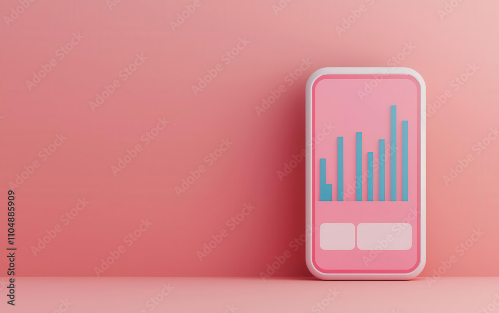 Digital fitness app interface, health monitoring, 3D illustration Digital fitness app interface, health monitoring, 3D illustration