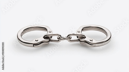 Wallpaper Mural Close-up of metal handcuffs, isolated on white background. Torontodigital.ca