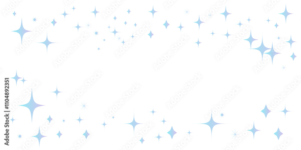 Fototapeta premium 青色のキラキラした背景イラスト 星空 