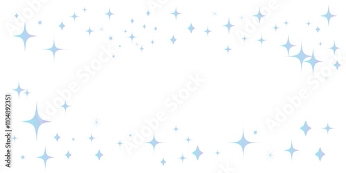 青色のキラキラした背景イラスト　星空	