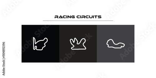 Qatar F1 Grand Prix Circuit for vector on white and black background