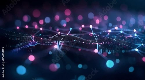 Wallpaper Mural connected lines glowing plexus futuristic digital animation concept of technology and internet  Torontodigital.ca