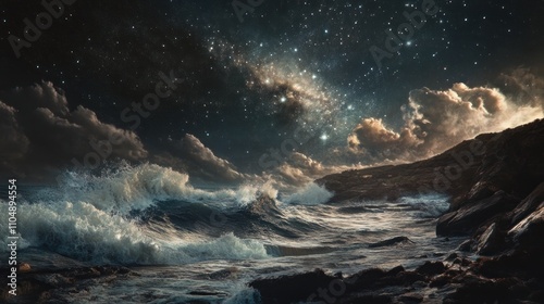 Starry Night Seascape