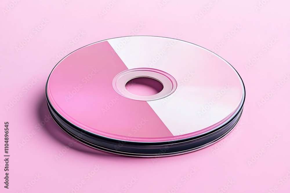 A minimalist design of a jewel case with a blank CD inside, drawn in soft pastel tones