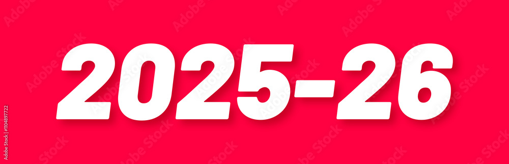 2025-26 Stamp, Red Background with 2025-26 Word Rubber Stamp Banner 2025-26 Stamp, Red Background with 2025-26 Word Rubber Stamp Banner