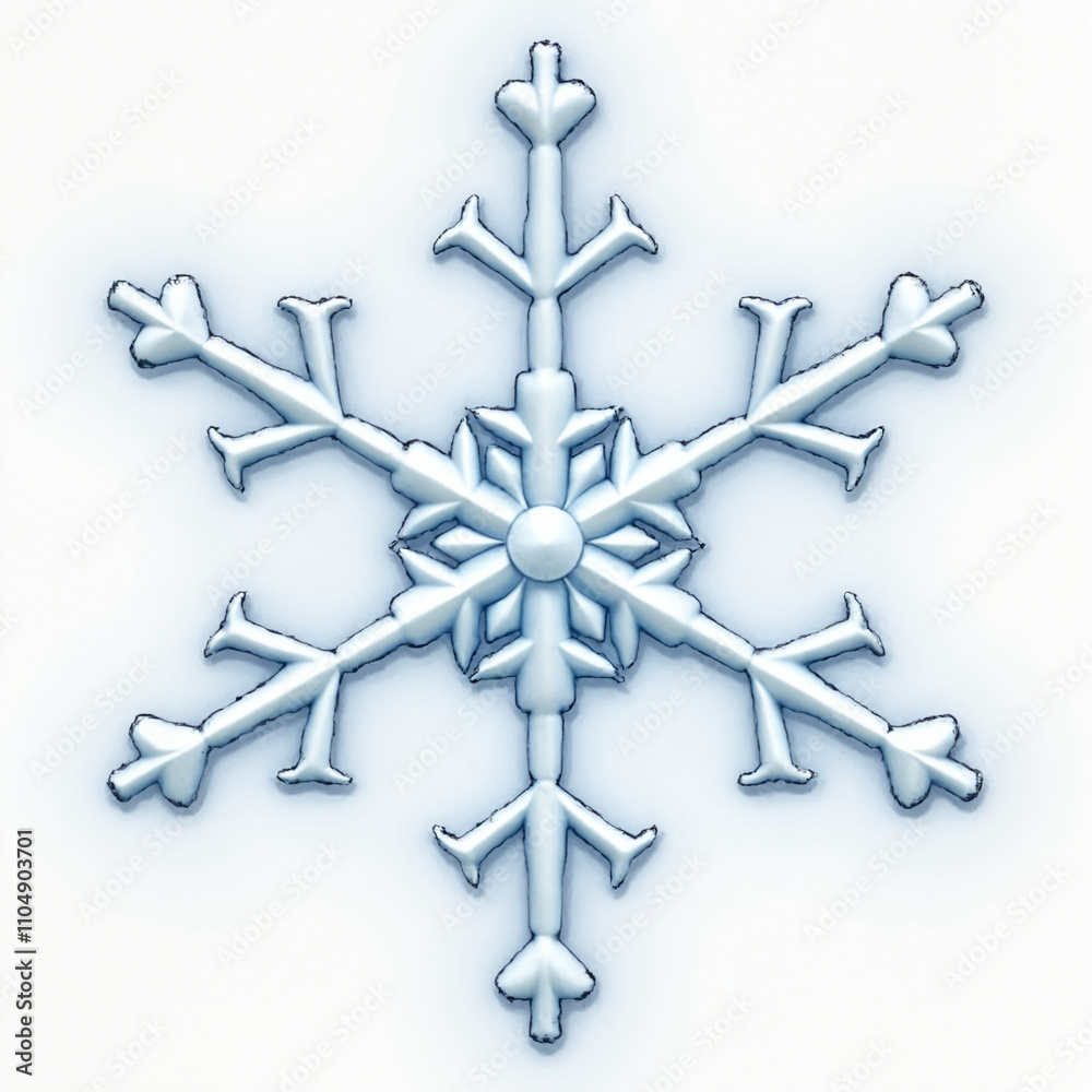 Blue Stylized Snowflake Illustration with Copy Space Blue Stylized Snowflake Illustration with Copy Space