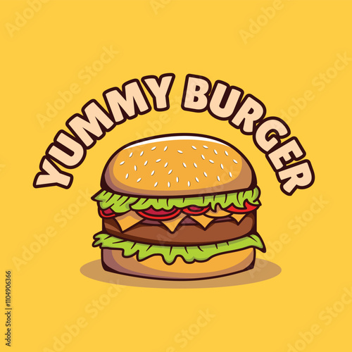 Delicious burger illustration