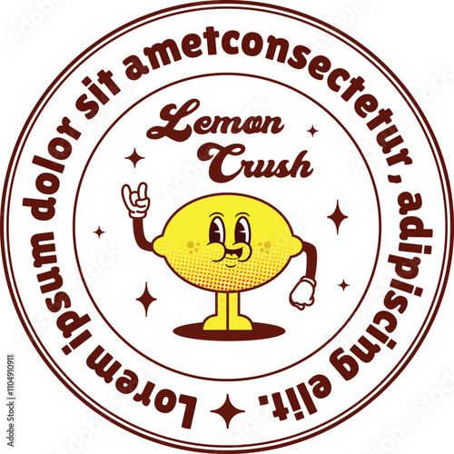 Lemon Crush Retro Fruit Illustration