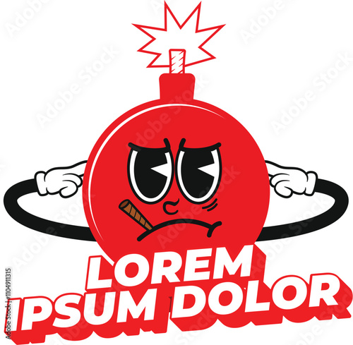 Retro Bomb with Lorem Ipsum Text