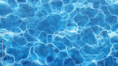 Aerial view of blue water with light reflections on the surface, mimicking a swimming pool texture