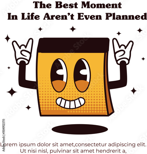 Illustration mascot calendar retro