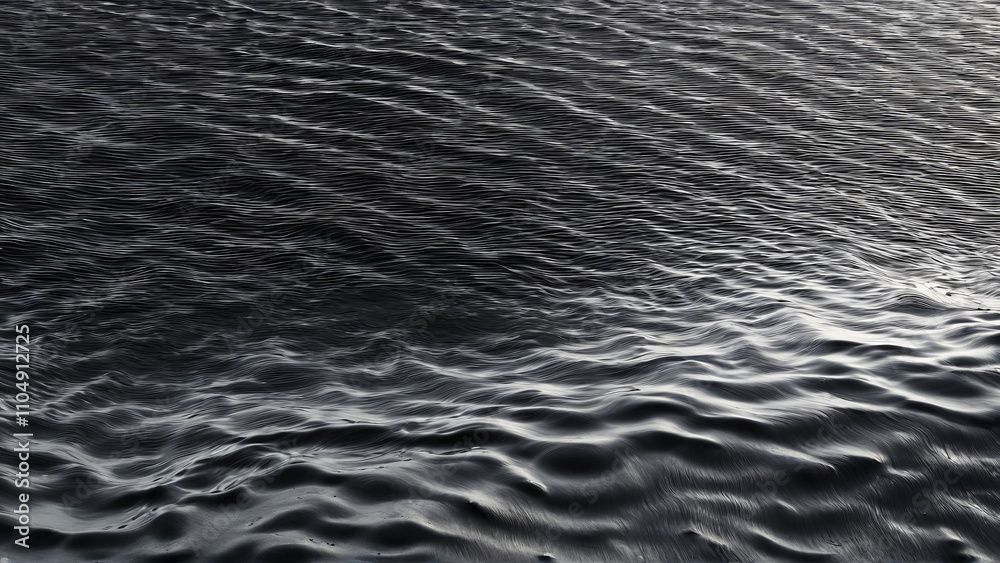 Monochromatic water ripples soothing black and white Abstract backgroundzen pattern minimalist Japanese sand garden Abstract background