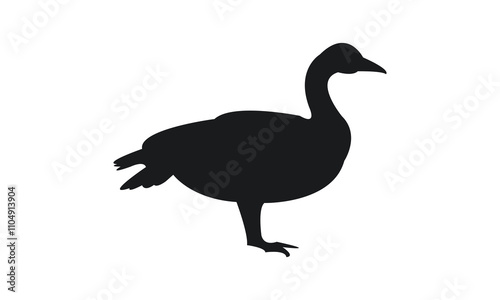 Goose Bird Silhouette Design  And Vector Illustration. 