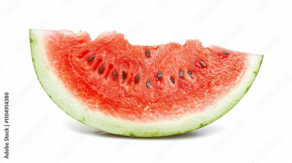 Fresh Watermelon Slice Isolated on White Background – Vibrant Red Summer Fruit