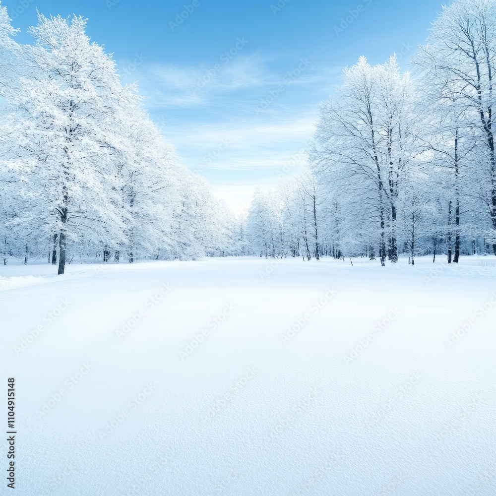 Snow-covered trees in a winter landscape. Snow-covered trees in a winter landscape.