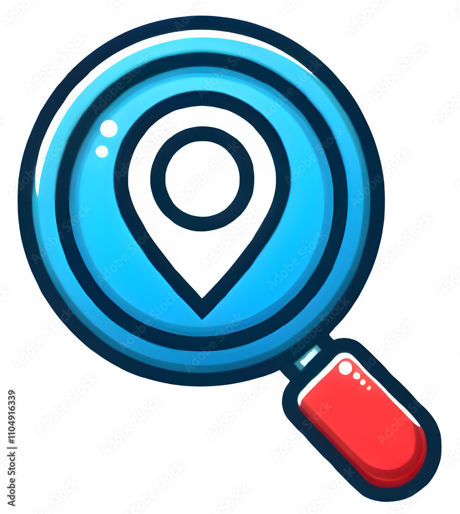 Magnifier icon for location. Generative ai Magnifier icon for location. Generative ai
