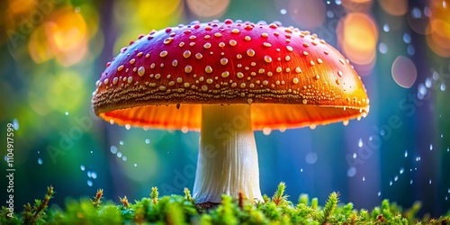 Wallpaper Mural Close-up Fresh Mushroom, Smooth Cap, Textured Stem Torontodigital.ca