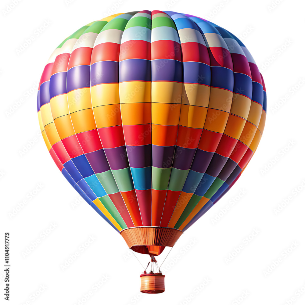 Naklejka premium Hot air balloon isolated on white background as transparent. PNG. AI GENERATED