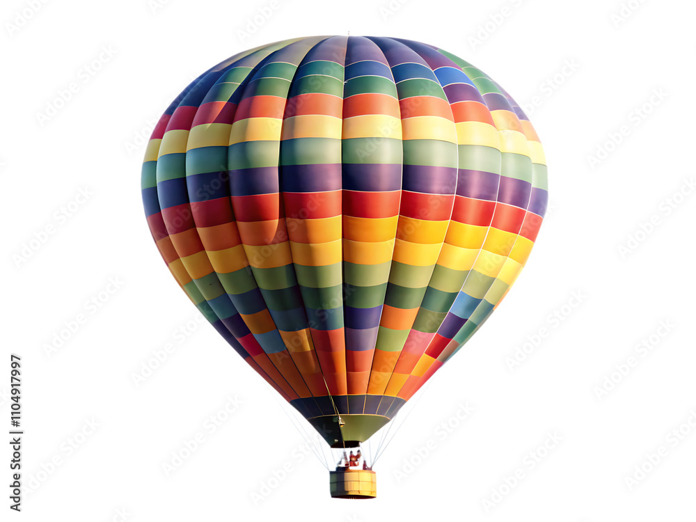 Naklejka premium Hot air balloon isolated on white background as transparent. PNG. AI GENERATED